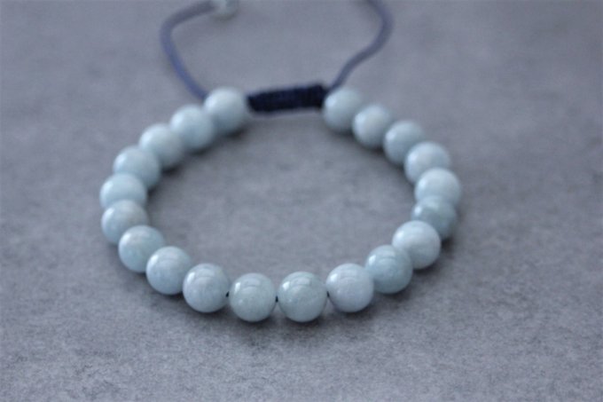 Bracelet perles aigue marine