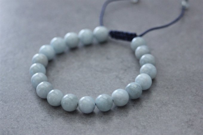 Bracelet perles aigue marine