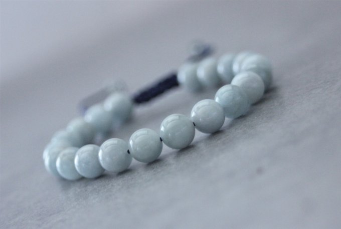 Bracelet perles aigue marine