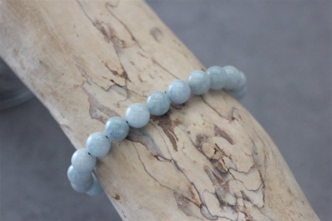 Bracelet perles aigue marine