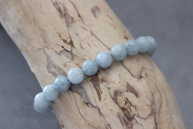 Bracelet perles aigue marine