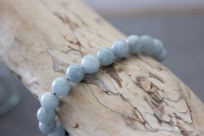 Bracelet perles aigue marine