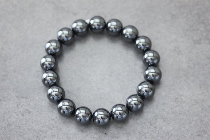 Bracelet perles hématite Ø10mm