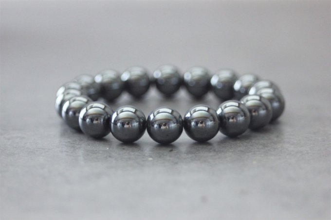 Bracelet perles hématite Ø10mm