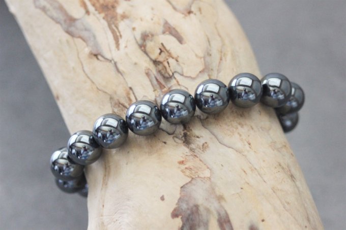 Bracelet perles hématite Ø10mm