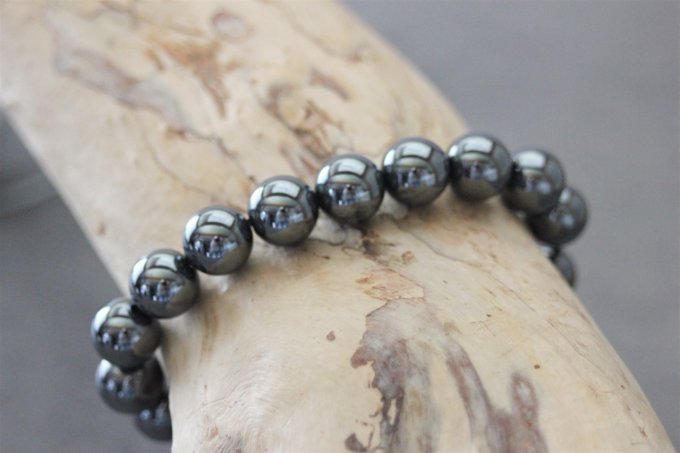 Bracelet perles hématite Ø10mm