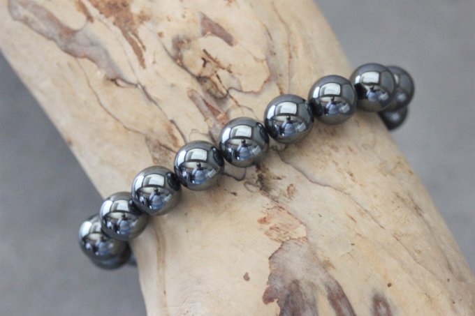 Bracelet perles hématite Ø10mm