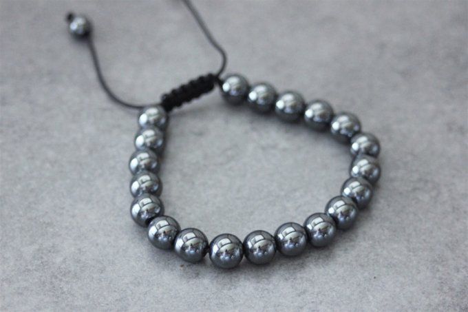 Bracelet perles hématite 