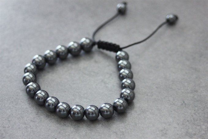 Bracelet perles hématite 