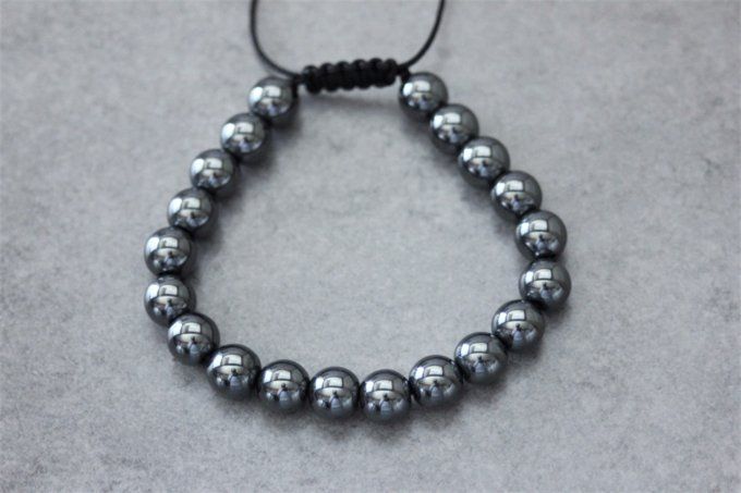 Bracelet perles hématite 