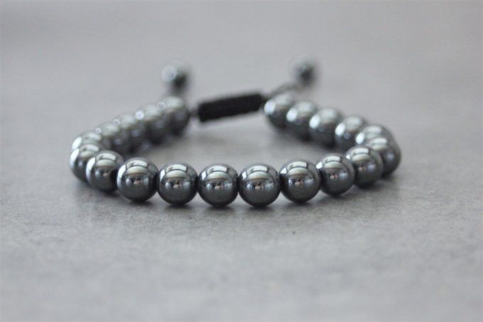 Bracelet perles hématite 