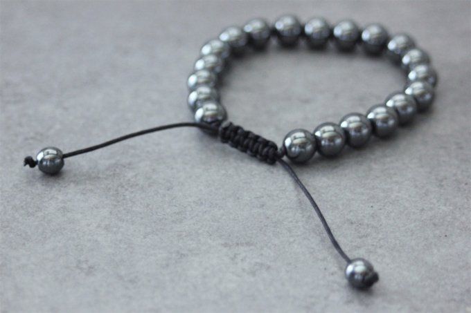 Bracelet perles hématite 