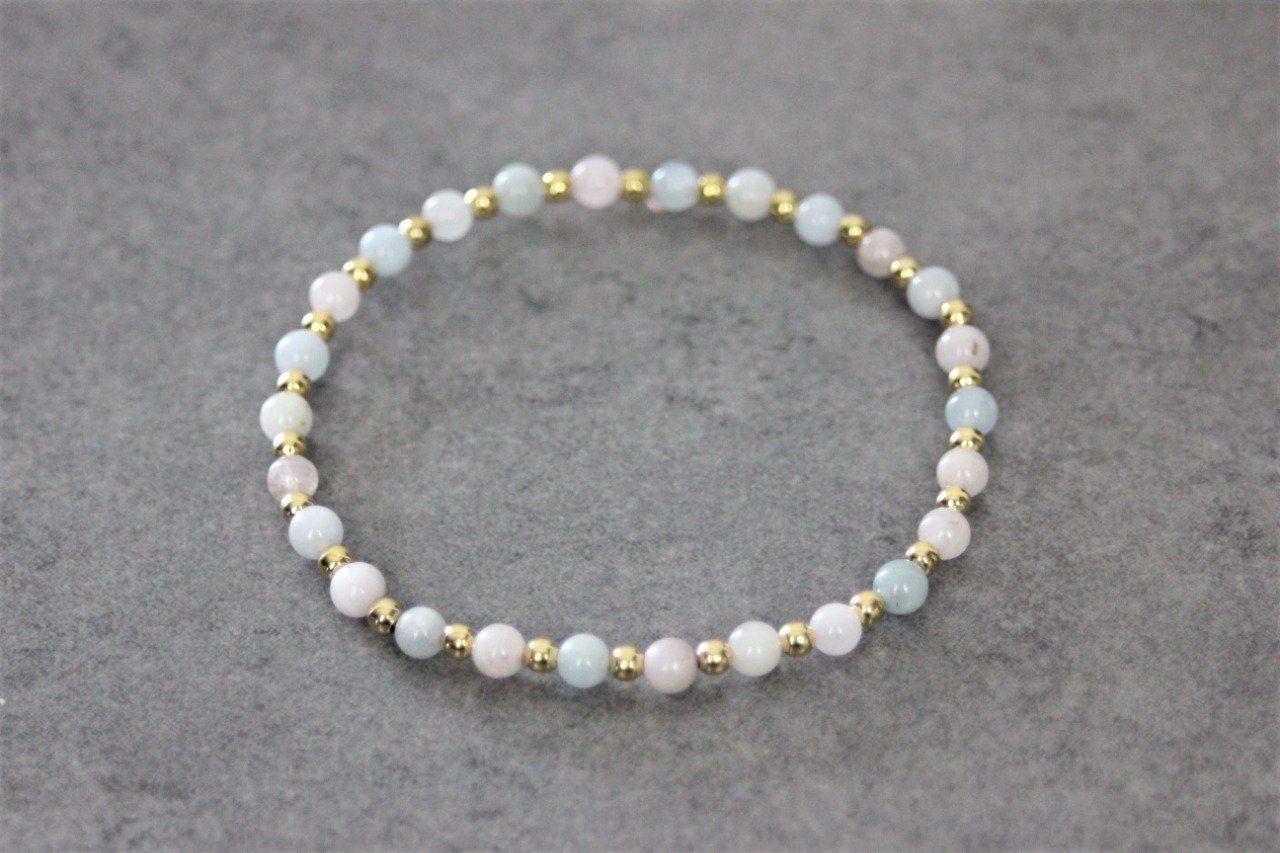 Bracelet Aigue Marine Perles 4 mm – Familystones