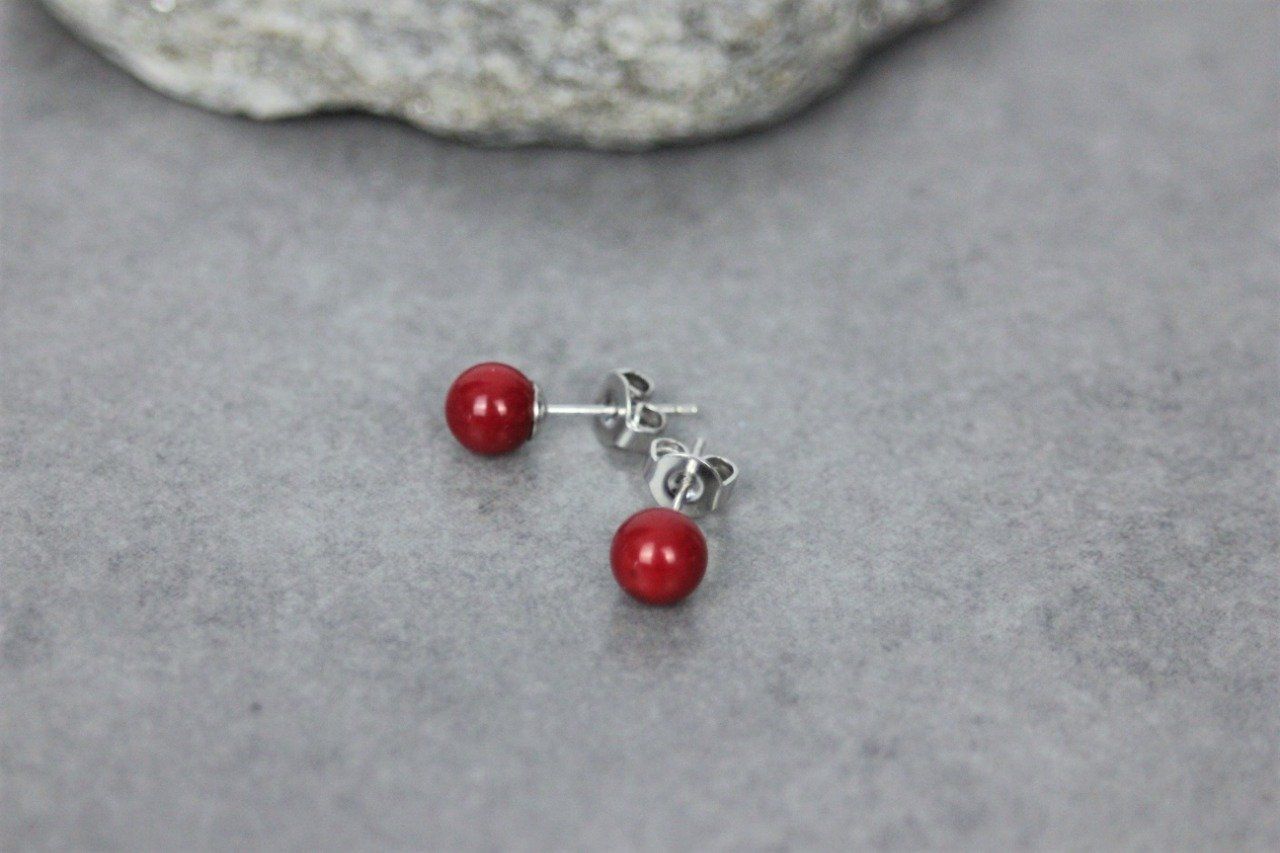 Corail rouge boucles d'oreilles